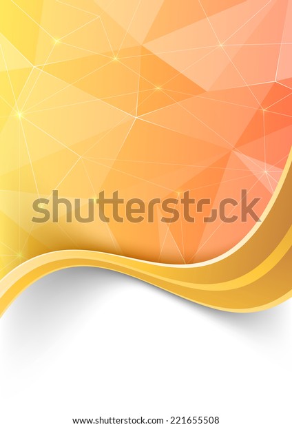 Crystal background with swoosh gold border.\
Vector illustration