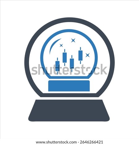 Crystal ball. Candlestick chart icon