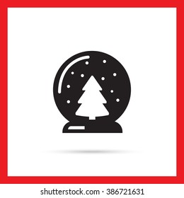 Crystal ball with Christmas tree