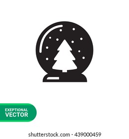 Crystal ball with Christmas tree