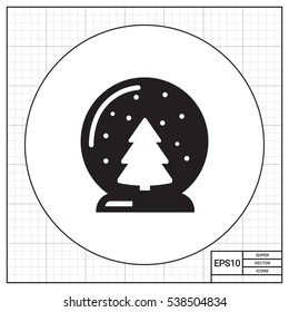 Crystal ball with Christmas tree