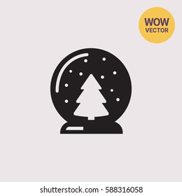 Crystal ball with Christmas tree