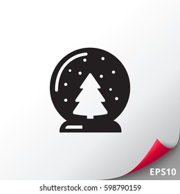 Crystal ball with Christmas tree