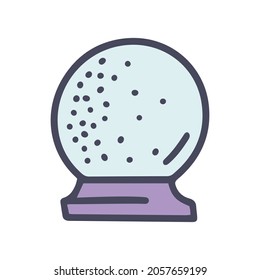 icono simple de garabato vectorial de bola de cristal