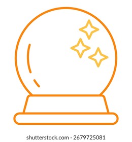 Crystal Ball farbige Linie Symbol Vektorgrafik