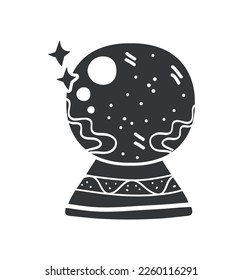 crystal ball esoteric colorless icon isolated