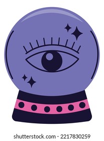 crystal ball with eye esoteric icon isolated