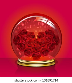 Crystal Ball with flowers  inside.