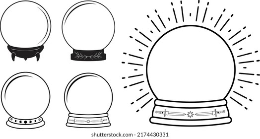 Crystal ball fortune prediction icon.