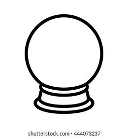 Crystal Ball Of Fortune Telling Line Art Vector Icon For Apps And Websites