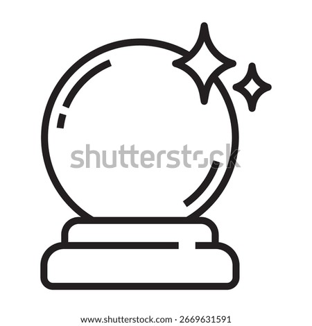 Crystal ball fortune telling line icon