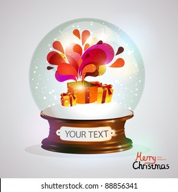 Crystal ball with gifts.