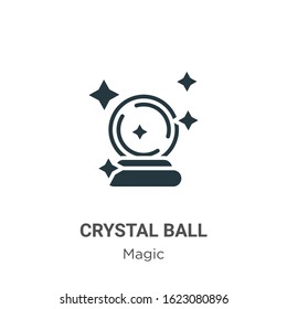 Crystal ball glyph icon vector on white background. Flat vector crystal ball icon symbol sign from modern magic collection for mobile concept and web apps design.