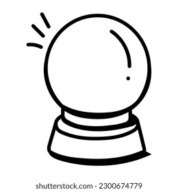 Crystal ball hand drawn icon is visually perfect 