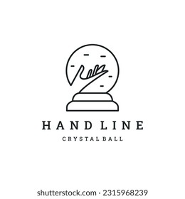 Modelo de diseño de vectores de logotipo de Crystal Ball In Hand.
