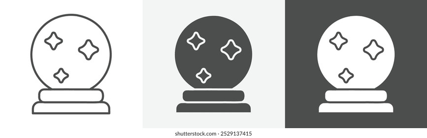 icono de bola de cristal Diseño en estilo de Vector de línea delgada