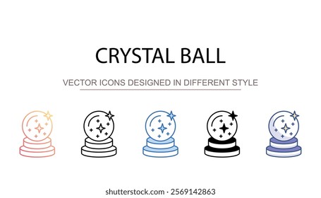 Crystal Ball icon design with white background stock illustration