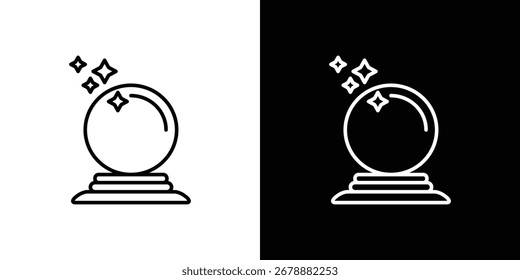 Ícone de bola de cristal no traçado editável. Ilustração vetorial EPS 10.