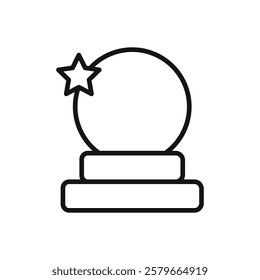 Crystal ball icon Flat simple outline