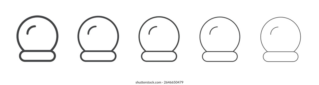 Crystal ball icon flat simple outline logo