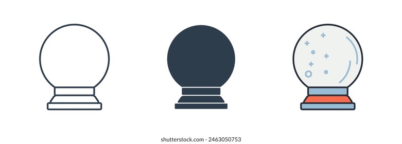 Icono de bola de cristal Ilustración vectorial de tema de Halloween aislado sobre fondo blanco