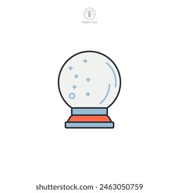 Icono de bola de cristal Ilustración vectorial de tema de Halloween aislado sobre fondo blanco