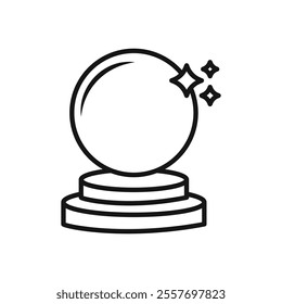 Crystal ball icon Isolated flat vector in outline