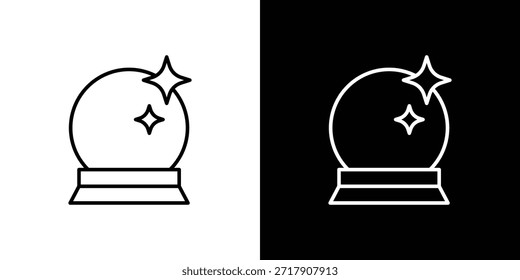 Icono de bola de cristal - Estilo de línea. diseño de Plantilla de símbolos