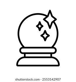 Logotipo lineal del icono de la bola de cristal aislado
