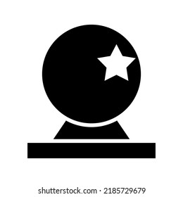 icono de bola de cristal o logotipo símbolo de signo aislado ilustración vectorial - iconos vectoriales de estilo negro de alta calidad
