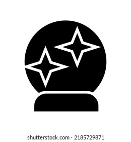 icono de bola de cristal o logotipo símbolo de signo aislado ilustración vectorial - iconos vectoriales de estilo negro de alta calidad
