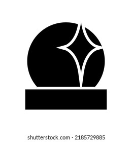 Kristallkugel-Symbol oder Logo einzeln auf Zeichensymbolen, Vektorgrafik - hochwertige Vektorsymbole in schwarzem Stil
