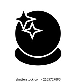 icono de bola de cristal o logotipo símbolo de signo aislado ilustración vectorial - iconos vectoriales de estilo negro de alta calidad
