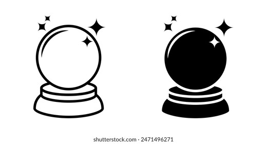 Crystal Ball Icon Set. für mobiles Konzept und Webdesign. Vektorillustration