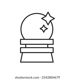 Crystal ball icon simple black line style.