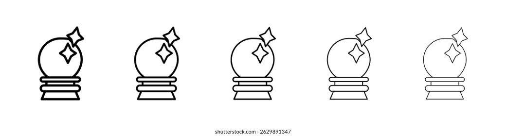 Crystal ball icon Simple thin line flat symbol
