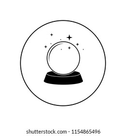 Crystal ball icon. Vector art, logo