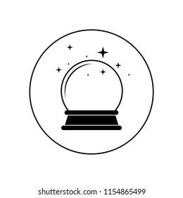 Crystal ball icon. Vector art, logo