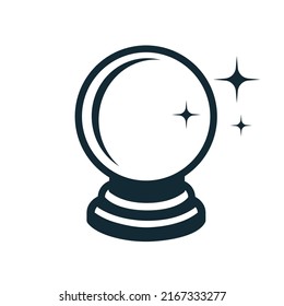Plantilla de diseño vectorial de icono de bola de cristal.