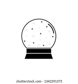 Crystal ball icon. Vector illustration in flat design.
