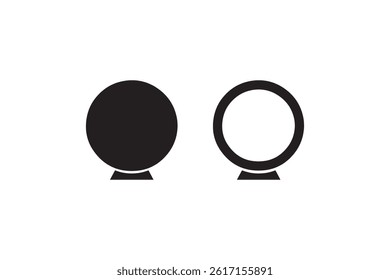 Crystal ball icon vector silhouette illustration isolated white background