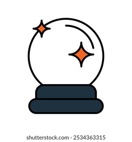 Icono de bola de cristal con fondo blanco Vector Ilustración de stock