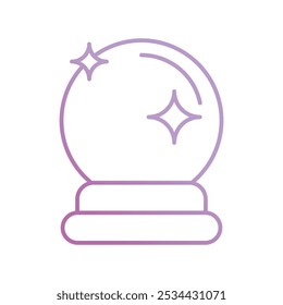 crystal ball icon with white background vector stock illustration