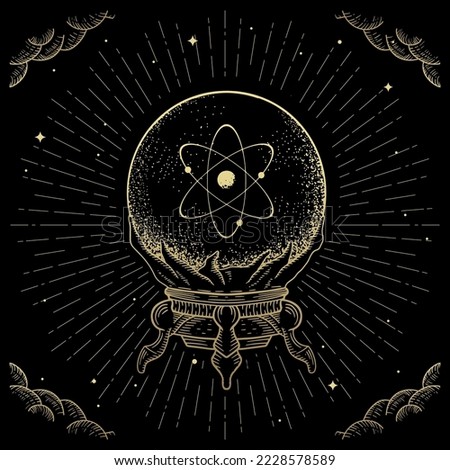 Crystal ball indicating atomic energy or astral power