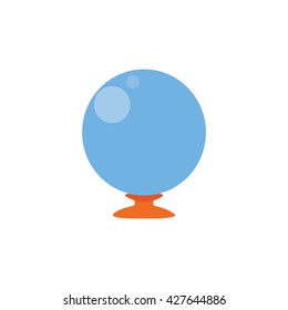 crystal ball isolated over white background , flat design
