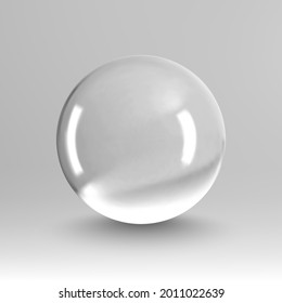 Vector de luz de bola de cristal sobre fondo transparente. Una bola transparente de esfera clara. La burbuja despeja el EPS 10.