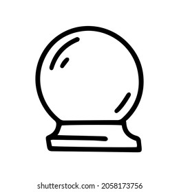 crystal ball line vector doodle simple icon