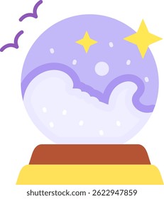 Crystal ball Line vector Icon Design