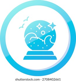 Kristallkugel Linie Vektor Icon Design