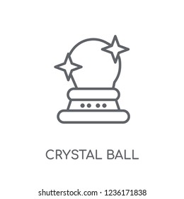 Crystal Ball linear icon. Modern outline Crystal Ball logo concept on white background from Circus collection. Suitable for use on web apps, mobile apps and print media.